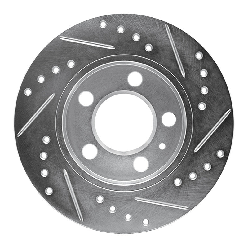 R1 01-06 Audi TT Quattro Rear Left Drilled & Slotted Silver Brake Rotor