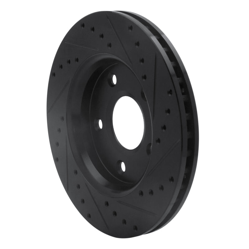 R1 08-16 Chrysler Town & Country Front Left Drilled & Slotted Black Brake Rotor