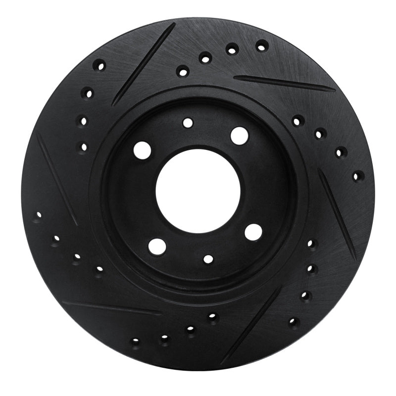 R1 86-17 Nissan Pulsar NX Front Right Drilled & Slotted Black Brake Rotor