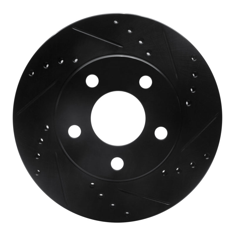 R1 1990-1997 Buick LeSabre Front Right Drilled & Slotted Black Brake Rotor