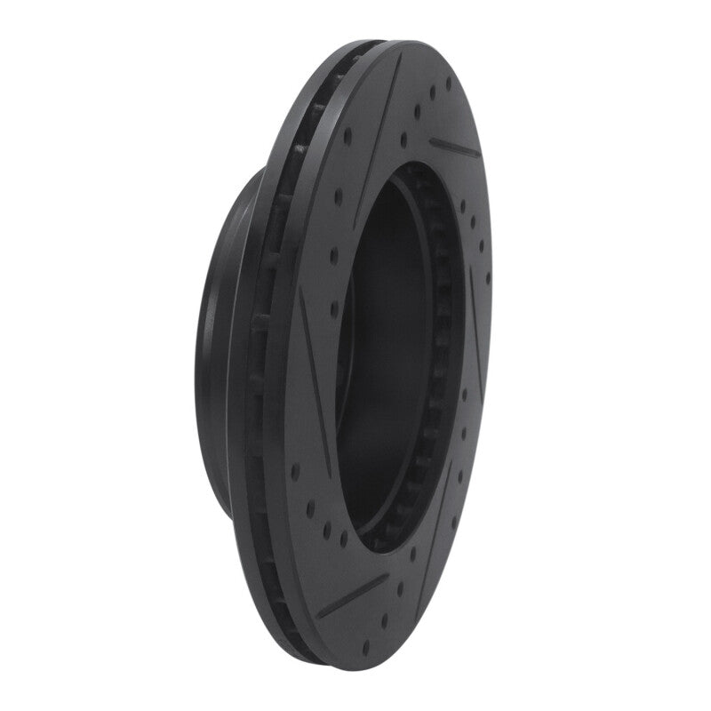 R1 09-15 Toyota Hilux (Mexico) Front Right Drilled & Slotted Black Brake Rotor