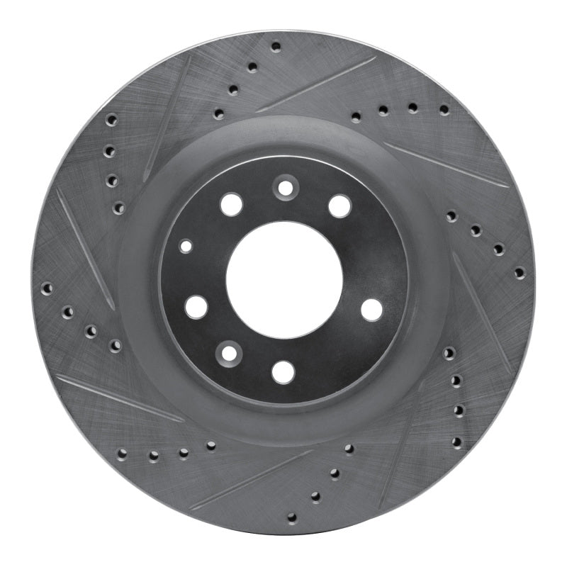 R1 07-15 Mazda CX-9 Front Left Drilled & Slotted Silver Brake Rotor