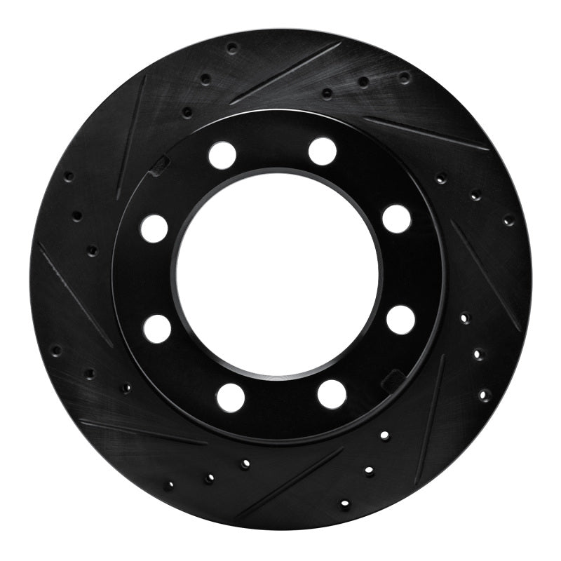 R1 77-93 Chevrolet V30 & V3500 Pickup Front Left Drilled & Slotted Black Brake Rotor