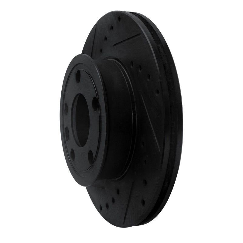 R1 92-95 Volkswagen EuroVan Front Left Drilled & Slotted Black Brake Rotor
