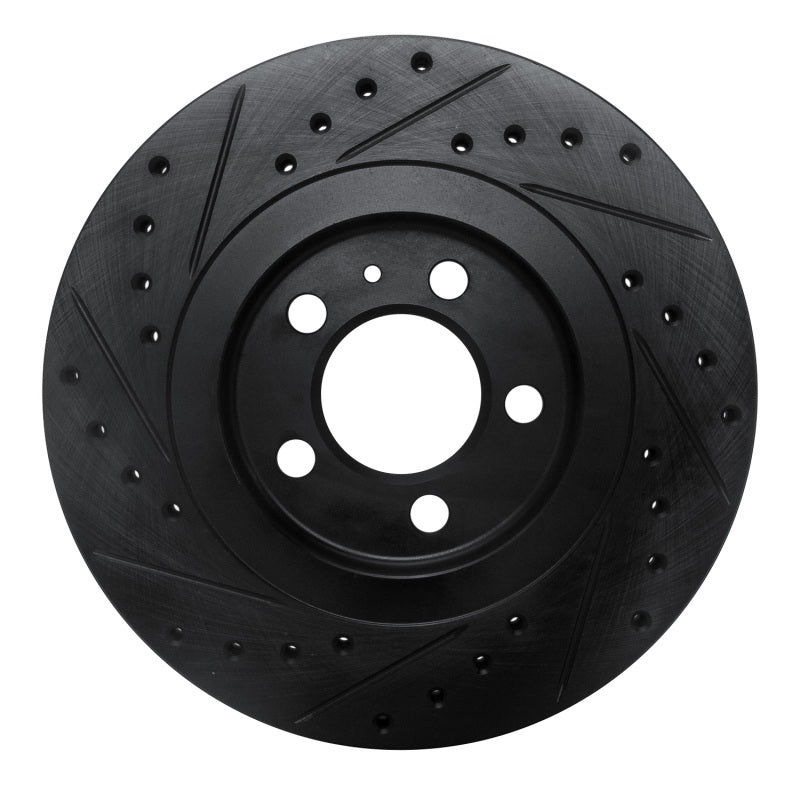 R1 92-95 Volkswagen CORRADO Front Right Drilled & Slotted Black Brake Rotor