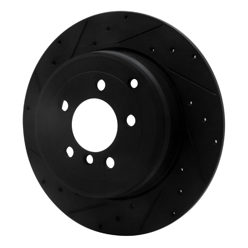 R1 03-05 Land Rover Range Rover Rear Left Drilled & Slotted Black Brake Rotor