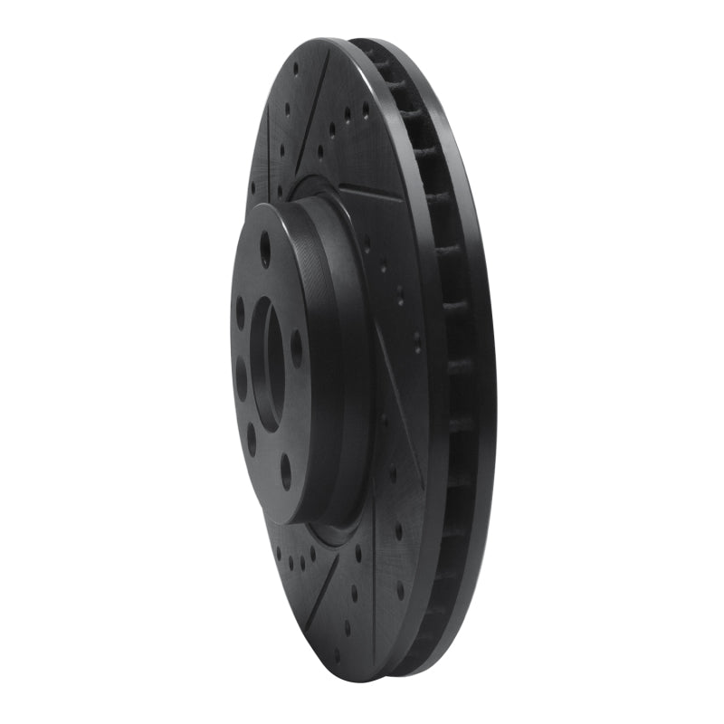 R1 07-18 Land Rover Range Rover Evoque Front Left Drilled & Slotted Black Brake Rotor