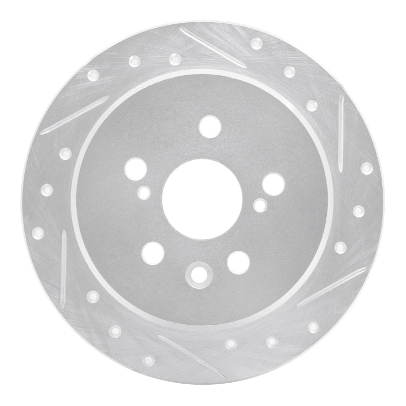 R1 88-91 Toyota Camry Rear Right Drilled & Slotted Silver Brake Rotor