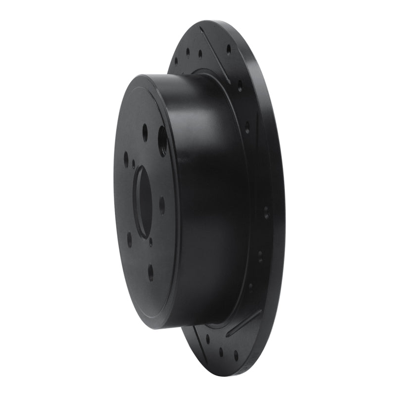 R1 15-21 Subaru WRX Rear Right Drilled & Slotted Black Brake Rotor