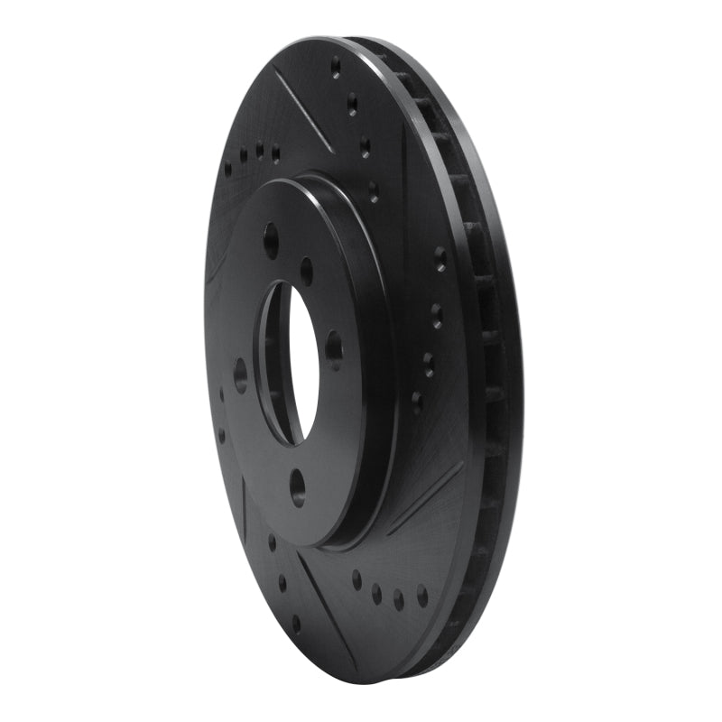 R1 84-91 BMW 325ES Front Right Drilled & Slotted Black Brake Rotor
