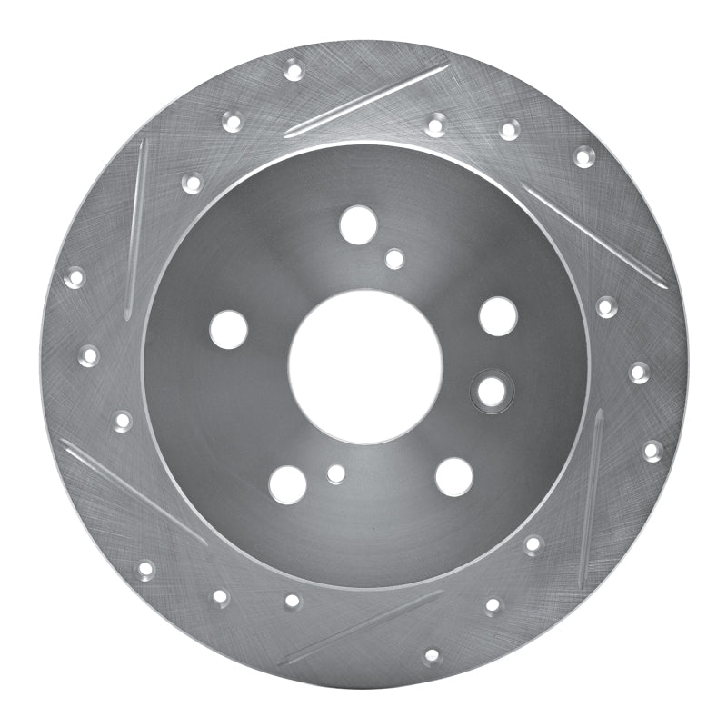 R1 07-12 Lexus ES350 Rear Left Drilled & Slotted Silver Brake Rotor