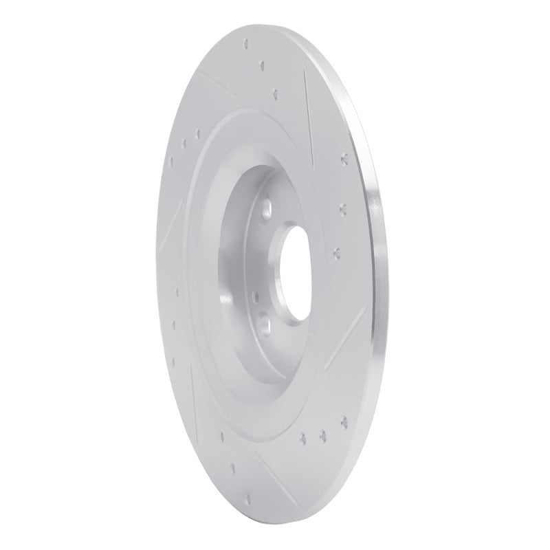 R1 2016-2025 Fiat 124 Spider Rear Left Drilled & Slotted Silver Brake Rotor