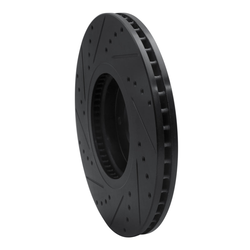 R1 07-12 Hyundai Veracruz Front Right Drilled & Slotted Black Brake Rotor