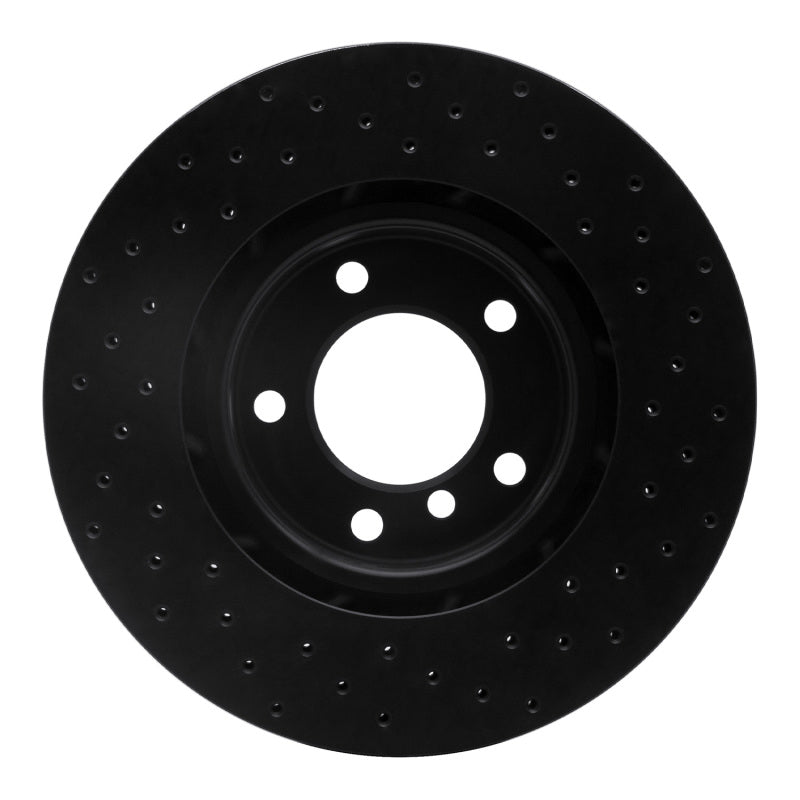 R1 95-99 BMW M3 E36 Right Front Drilled Black Brake Rotor