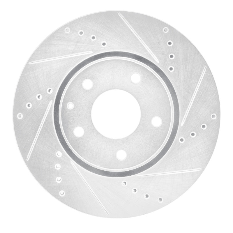 R1 16-25 Mazda 6 Front Right Drilled & Slotted Silver Brake Rotor