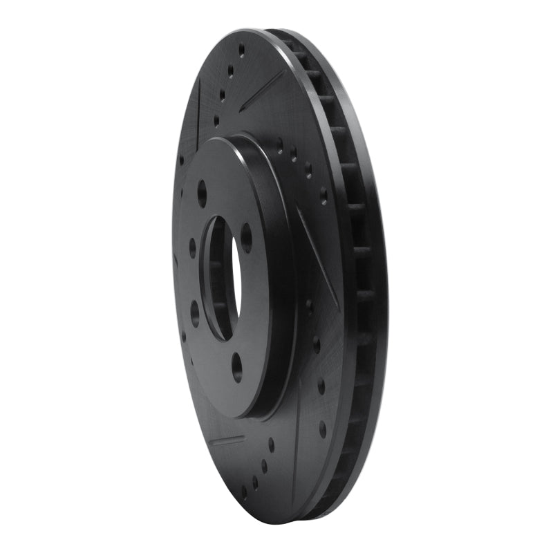 R1 84-91 BMW 325I (USA/Canada) Front Left Drilled & Slotted Black Brake Rotor