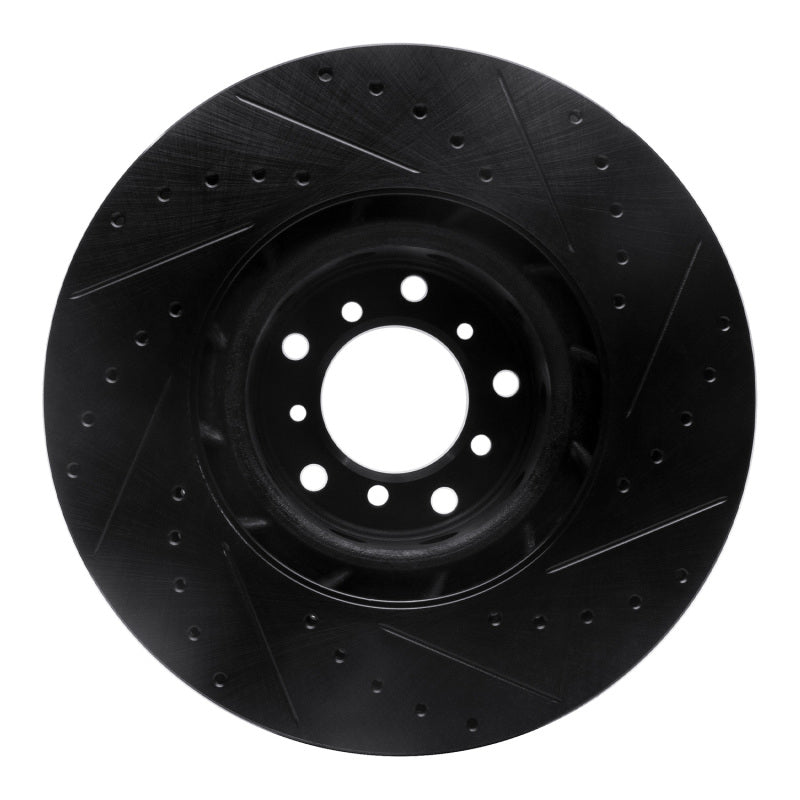 R1 00-03 BMW M5 Right Front Drilled & Slotted Black Brake Rotor