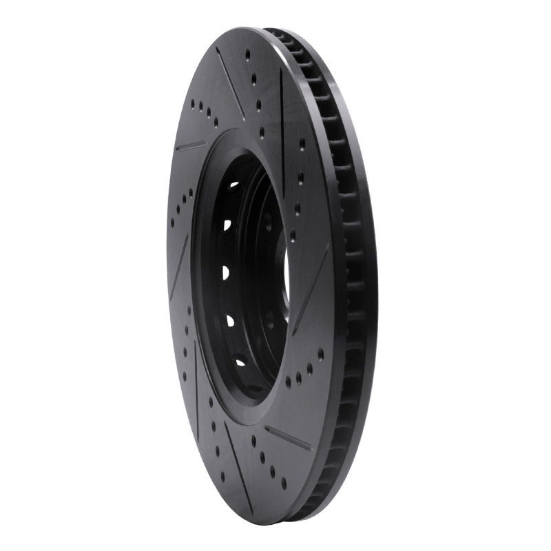 R1 16-22 Acura ILX Front Left Drilled & Slotted Black Brake Rotor