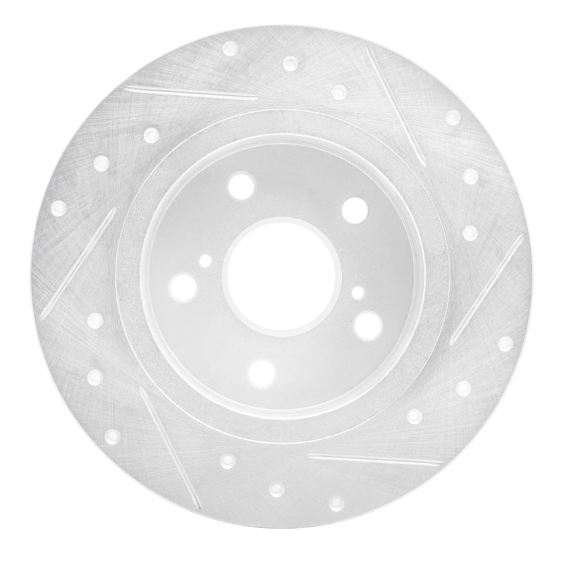 R1 11-16 Scion TC Rear Left Drilled & Slotted Silver Brake Rotor