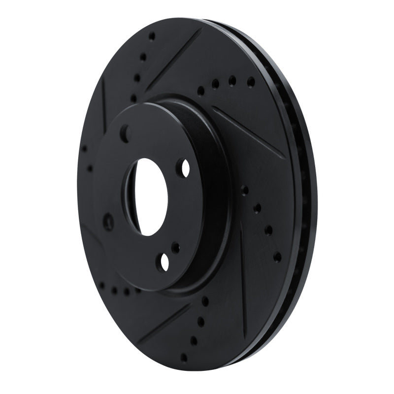 R1 16-25 Mazda 2 (Mexico) Front Left Drilled & Slotted Black Brake Rotor