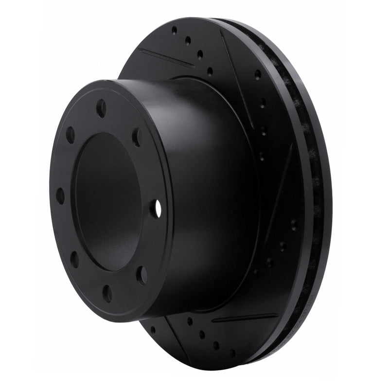 R1 05-12 Ford F-350 Super Duty 4WD Rear Right Drilled & Slotted Black Brake Rotor