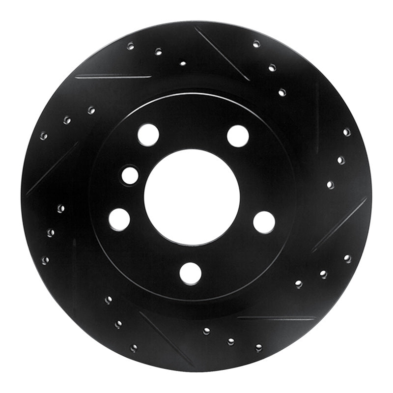 R1 06-21 BMW 320I (USA/Canada) Rear Right Drilled & Slotted Black Brake Rotor