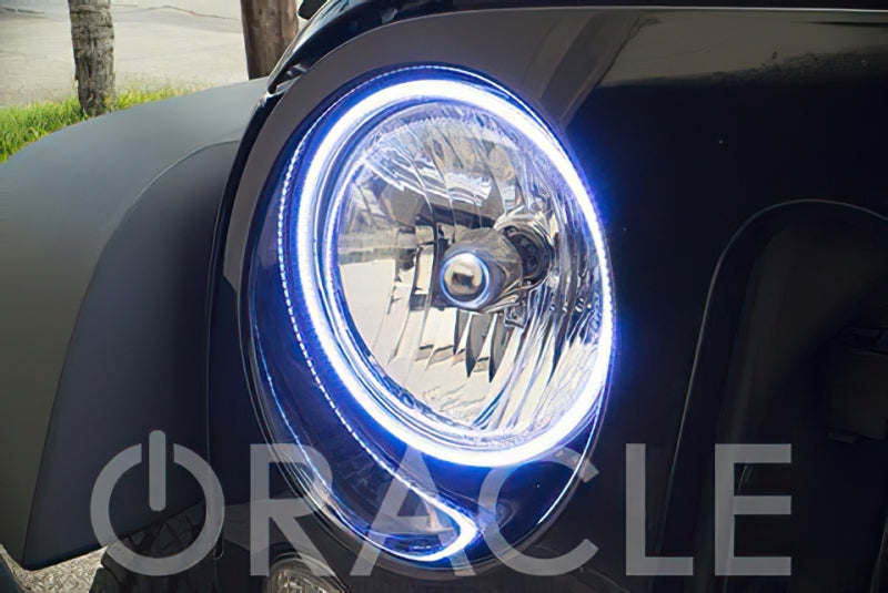 Oracle 7in Round Surface Mount LED Headlight Halo Kit - Blue