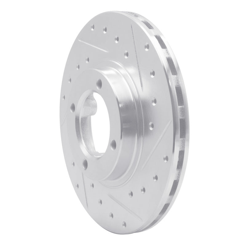 R1 86-89 Toyota Van Wagon Front Right Drilled & Slotted Silver Brake Rotor