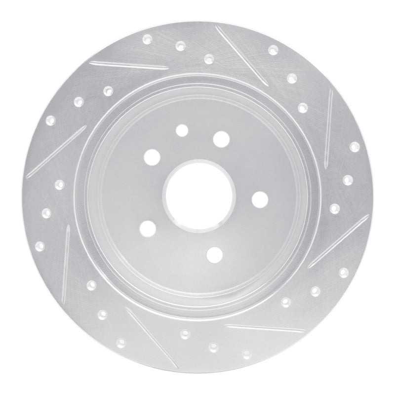 R1 98-10 Lexus GS430 Rear Left Drilled & Slotted Silver Brake Rotor