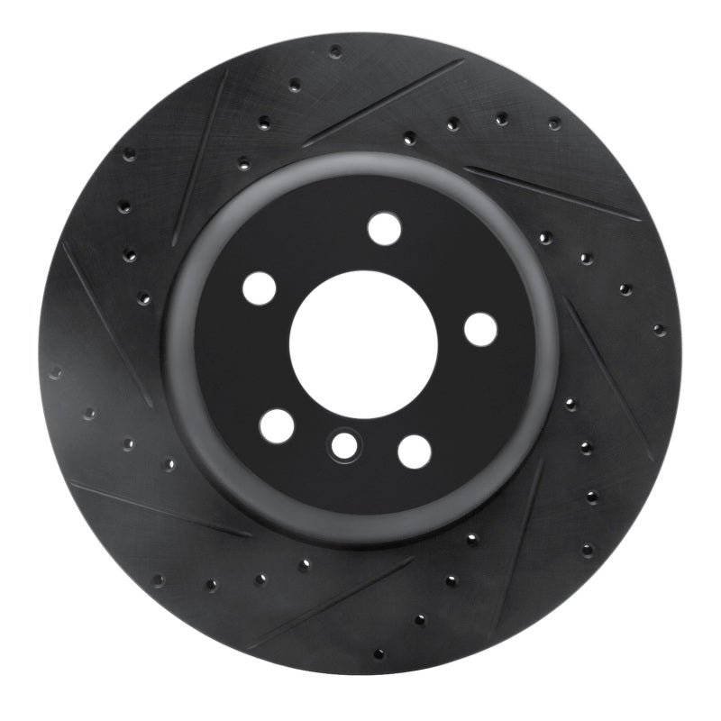 R1 13-21 BMW 330I xDrive Sedan Rear Left Drilled & Slotted Black Brake Rotor