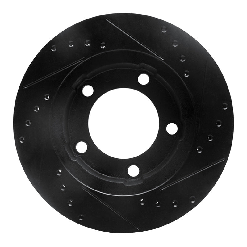 R1 80-93 Dodge Ramcharger 4WD Front Left Drilled & Slotted Black Brake Rotor