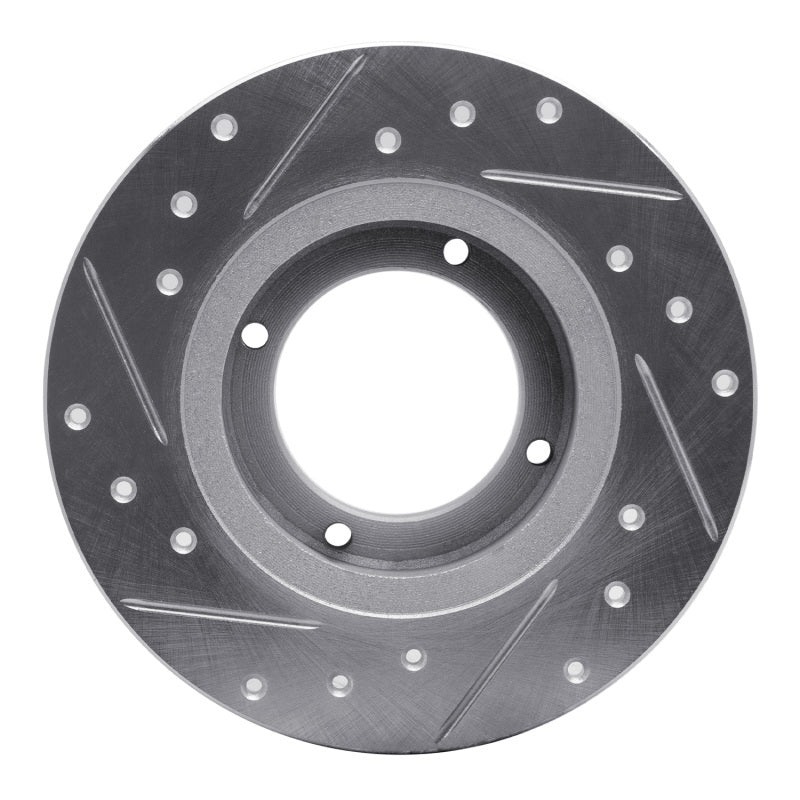 R1 85-91 Subaru GL Rear Right Drilled & Slotted Silver Brake Rotor