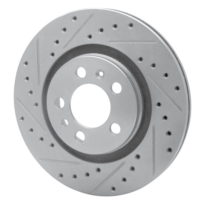 R1 98-15 Volkswagen Golf Front Left Drilled & Slotted Silver Brake Rotor