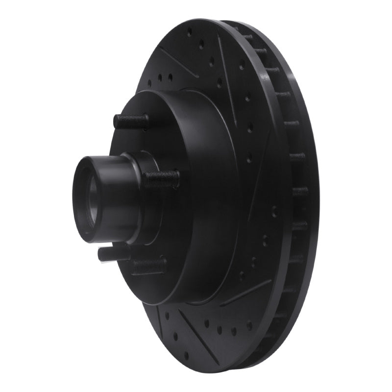 R1 69-96 Buick Estate Wagon Front Right Drilled & Slotted Black Brake Rotor