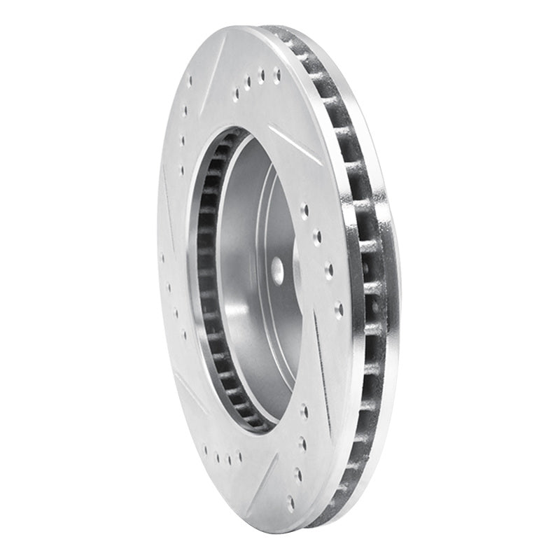 R1 91-94 Toyota Previa Front Right Drilled & Slotted Silver Brake Rotor
