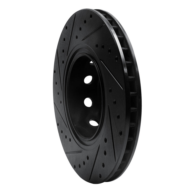 R1 91-93 BMW M5 Front Right Drilled & Slotted Black Brake Rotor
