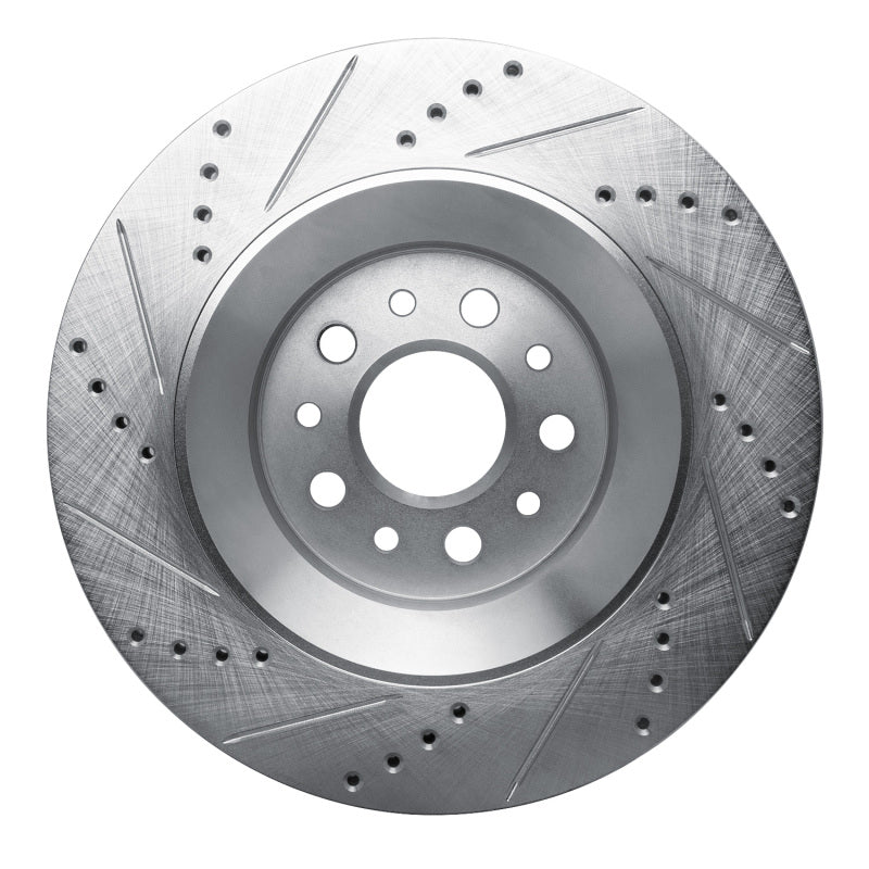 R1 17-24 Maserati LeVante Rear Right Drilled & Slotted Silver Brake Rotor