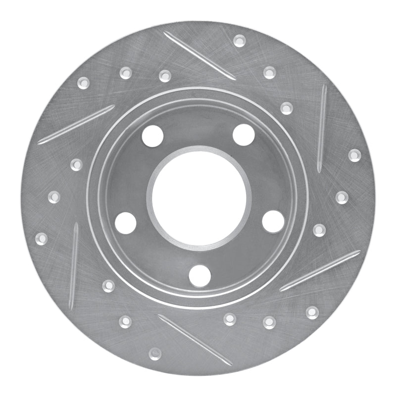 R1 96-05 Audi A4 Quattro Rear Left Drilled & Slotted Silver Brake Rotor