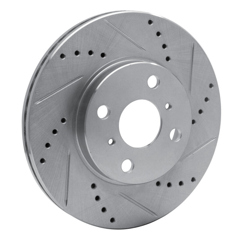 R1 04-06 Scion XA Front Right Drilled & Slotted Silver Brake Rotor
