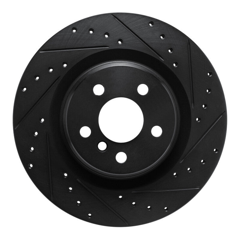 R1 -24 BMW X2 Rear Right Drilled & Slotted Black Brake Rotor
