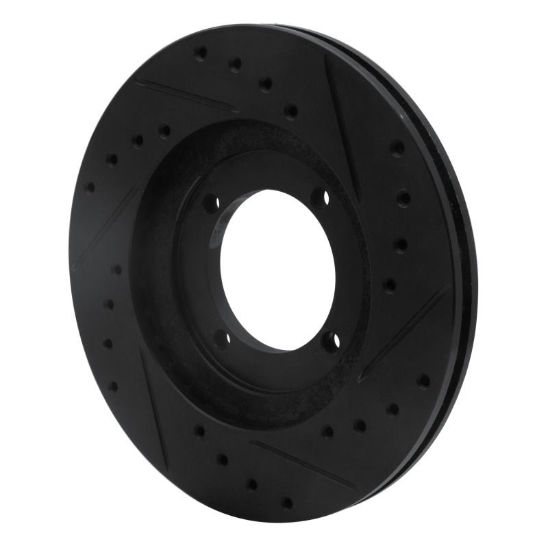 R1 92-98 Hyundai Tiburon Front Left Drilled & Slotted Black Brake Rotor