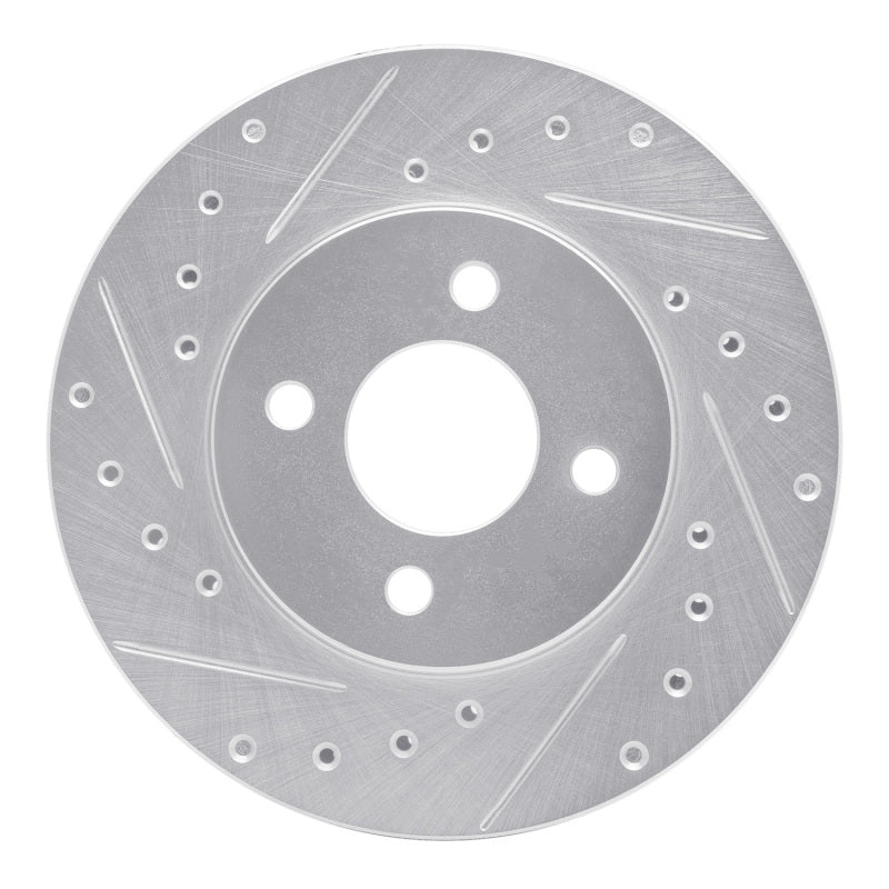 R1 83-88 Chrysler E CLASS Front Left Drilled & Slotted Silver Brake Rotor