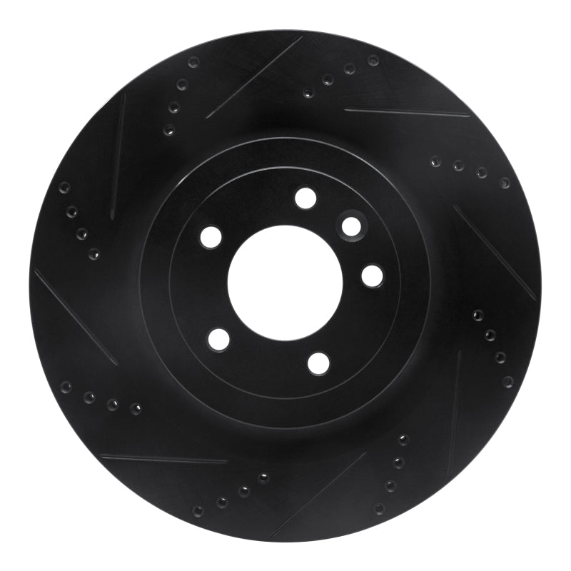 R1 2013-2025 Land Rover Defender 110 Rear Left Drilled & Slotted Black Brake Rotor