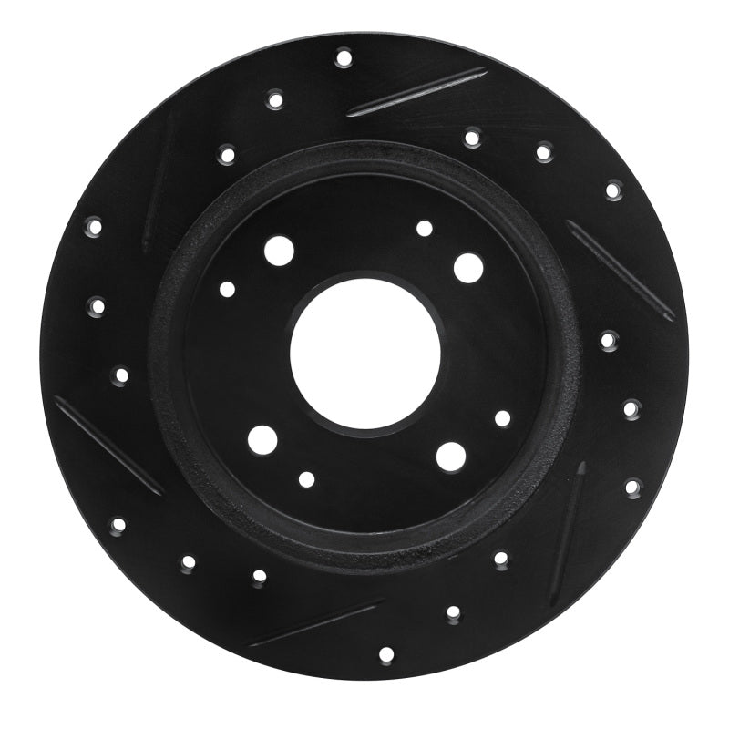 R1 98-02 Acura CL Rear Right Drilled & Slotted Black Brake Rotor