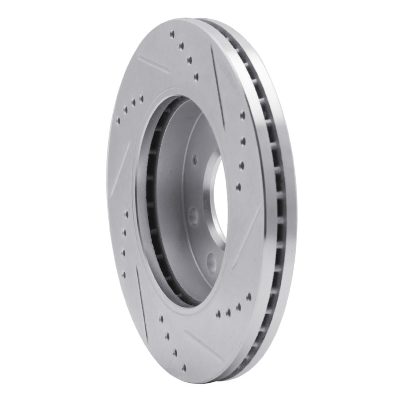 R1 88-07 Dodge Colt Front Left Drilled & Slotted Silver Brake Rotor