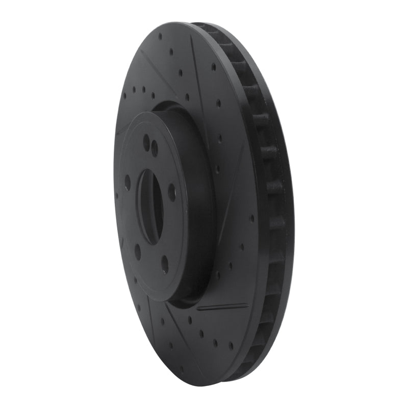 R1 19-26 Mercedes-Benz A220 Front Right Drilled & Slotted Black Brake Rotor