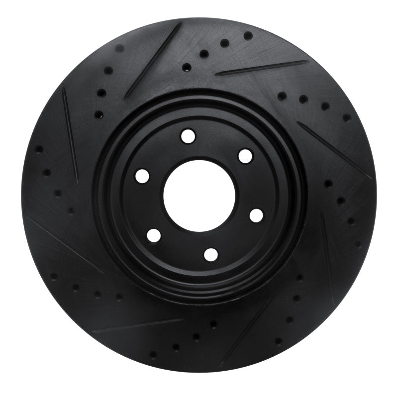 R1 08-11 Nissan Pathfinder Front Right Drilled & Slotted Black Brake Rotor