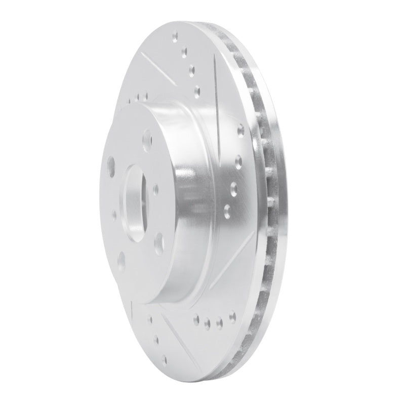 R1 01-03 Toyota Prius Front Right Drilled & Slotted Silver Brake Rotor