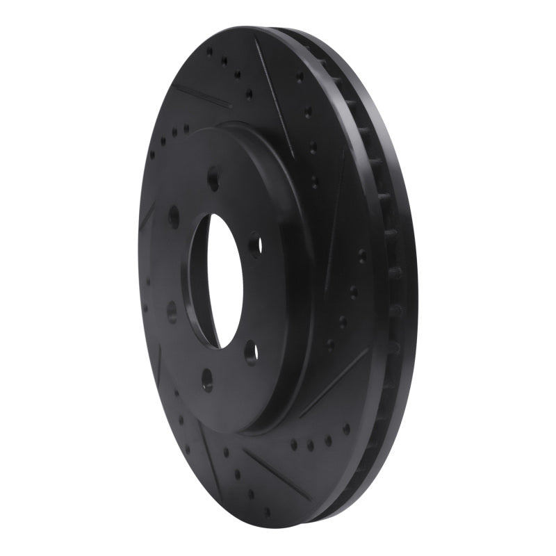 R1 02-06 Ford Expedition Front Right Drilled & Slotted Black Brake Rotor