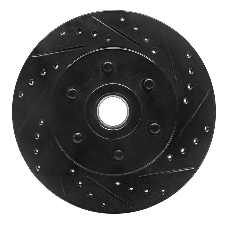 R1 91-96 Dodge Dakota RWD Front Right Drilled & Slotted Black Brake Rotor